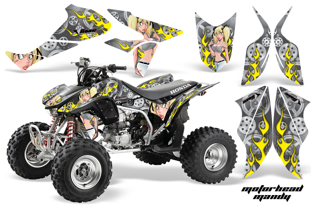 Honda TRX450 Graphics Kit MOTORHEADMANDY SILVER